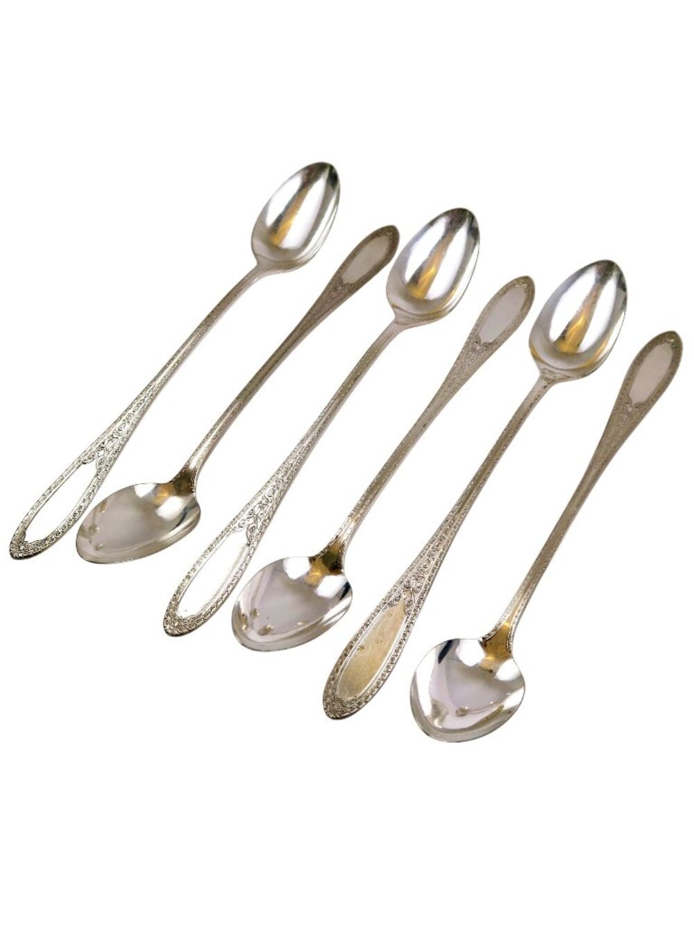 Ramona Lakewood Brentwood Iced Teaspoons (Set of 6) Oneida Silverplate Spoons